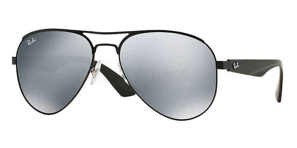 Aviator sunglasses matte silver mirrored