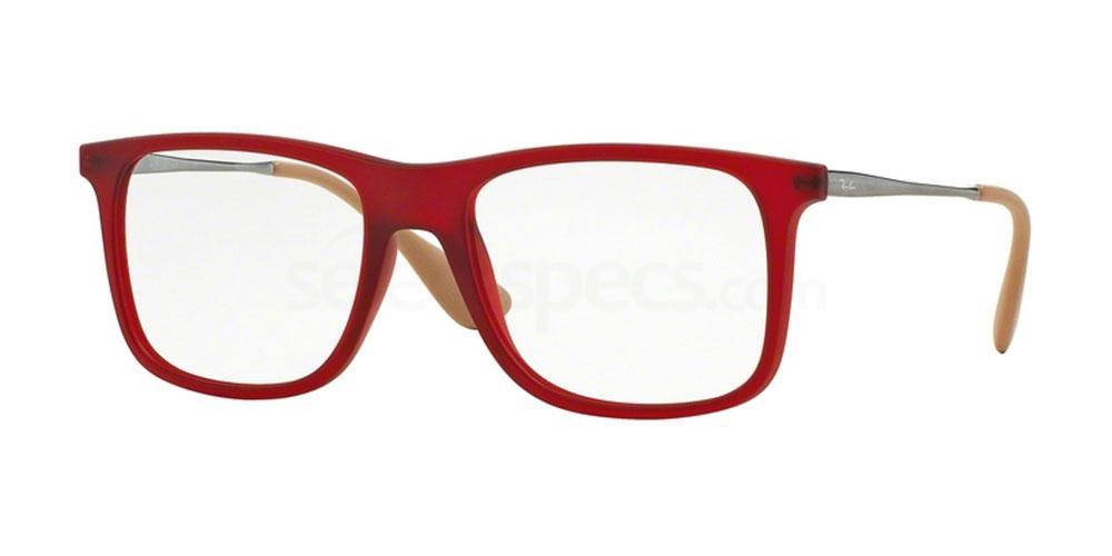 Ray-Ban RX7054 rubber red prescription glasses