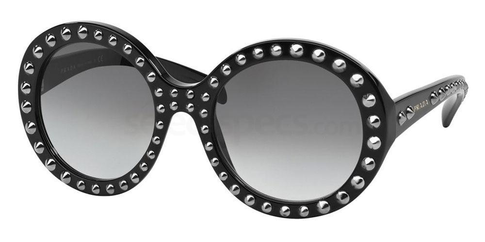 Black and white studs oval sunglasses