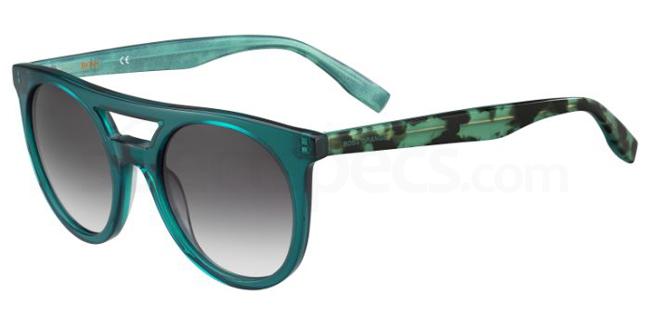 Boss Orange BO 0266/S Green sunglasses with mottled design on arms and double bridge