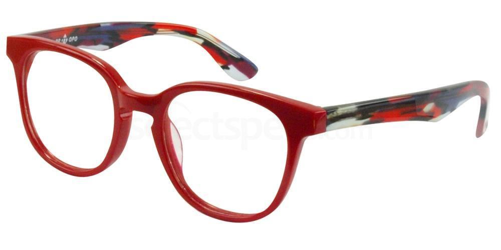 Red prescription glasses