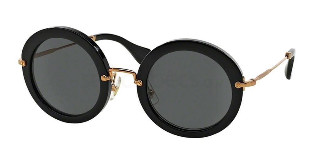 black round oval shaped sunglasses