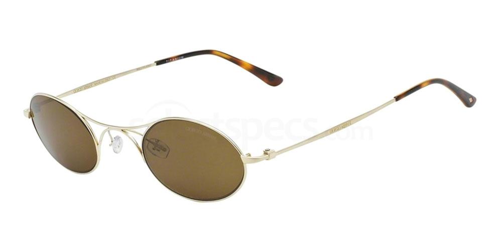 gold dark brown Armani round sunglasses