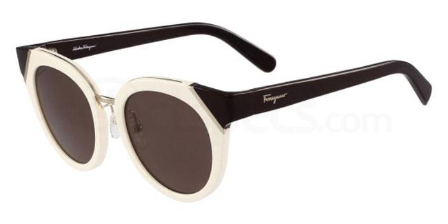 Salvatore Ferragamo white and black sunglasses